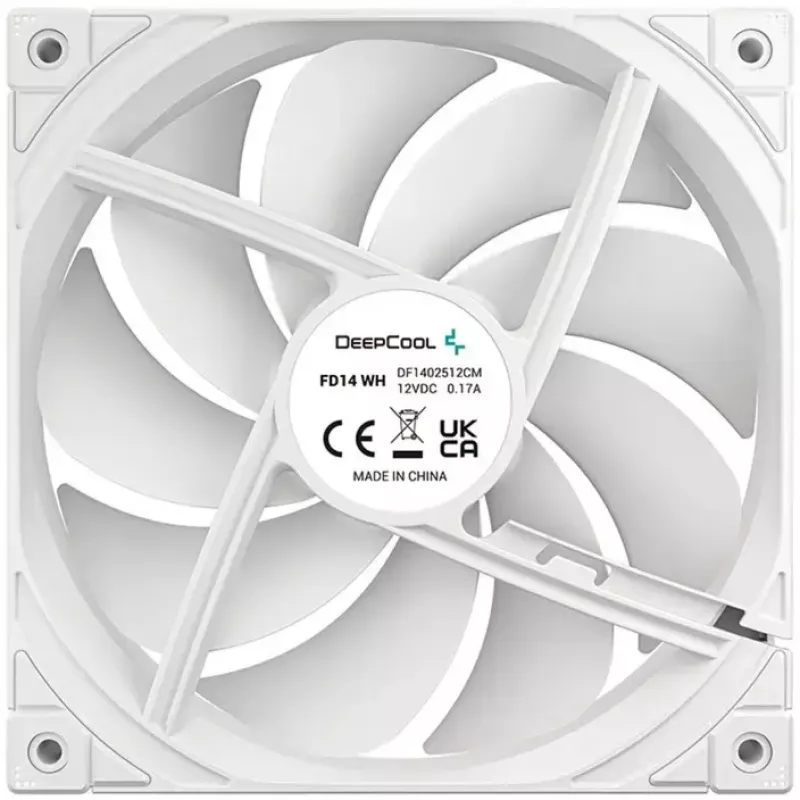 Jahutusventilaator DeepCool FD14 Valge 140mm 3in1 — 140 mm, valge, 3-ühes-pistik