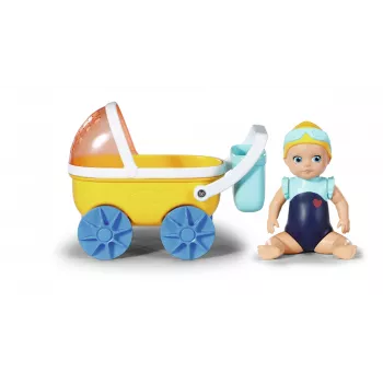 BABY born Splish Splash Pram with Emma Bath nukk Multicolour