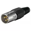 Goobay mikrofoni pistik 3-kontaktiline XLR isane must metallik