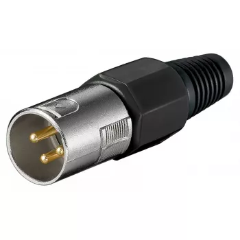 Goobay mikrofoni pistik 3-kontaktiline XLR isane must metallik