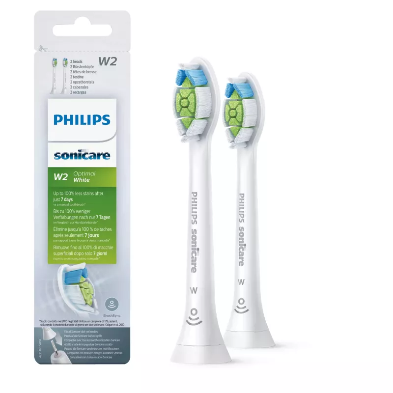 Philips Sonicare W2 Optimal Valge HX6062/10 2-pack vahetatavad sonilised hambaharjapead