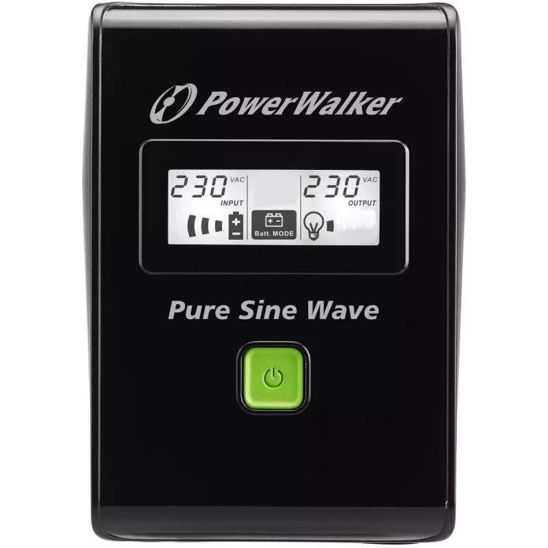 POWERWALKER - BLUEWALKER UPS Vi 800 Sw 800va / 480w LCD-ekraan 2x Schuko pistikupesa AVR Must