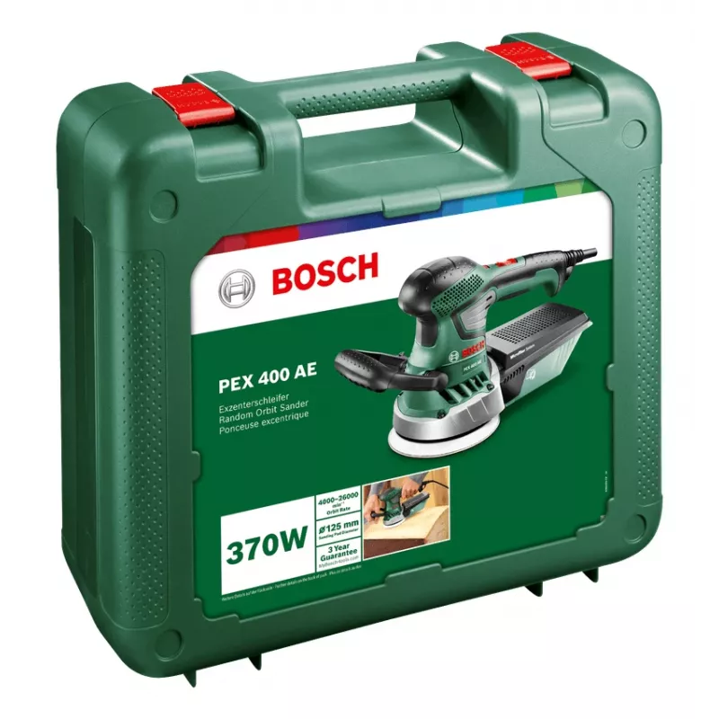 Bosch PEX 400 AE juhu-orbitaallihvmasin, juhu-orbitaallihvmasin, takjakinnitus, roheline, Ungari, 4000 OPM, 26000 OPM
