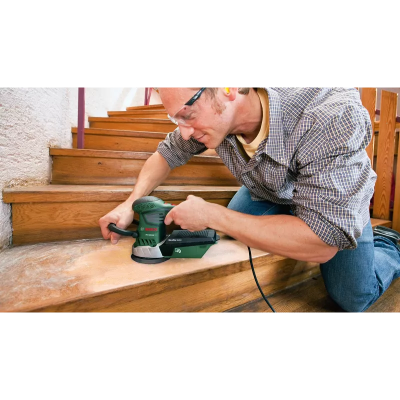 Bosch PEX 400 AE juhu-orbitaallihvmasin, juhu-orbitaallihvmasin, takjakinnitus, roheline, Ungari, 4000 OPM, 26000 OPM