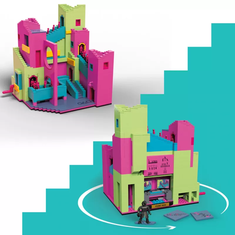 Mattel MEGA Squid Game Staircase Building Toy Kits with Action Figure (1707 pieces) for Collectors