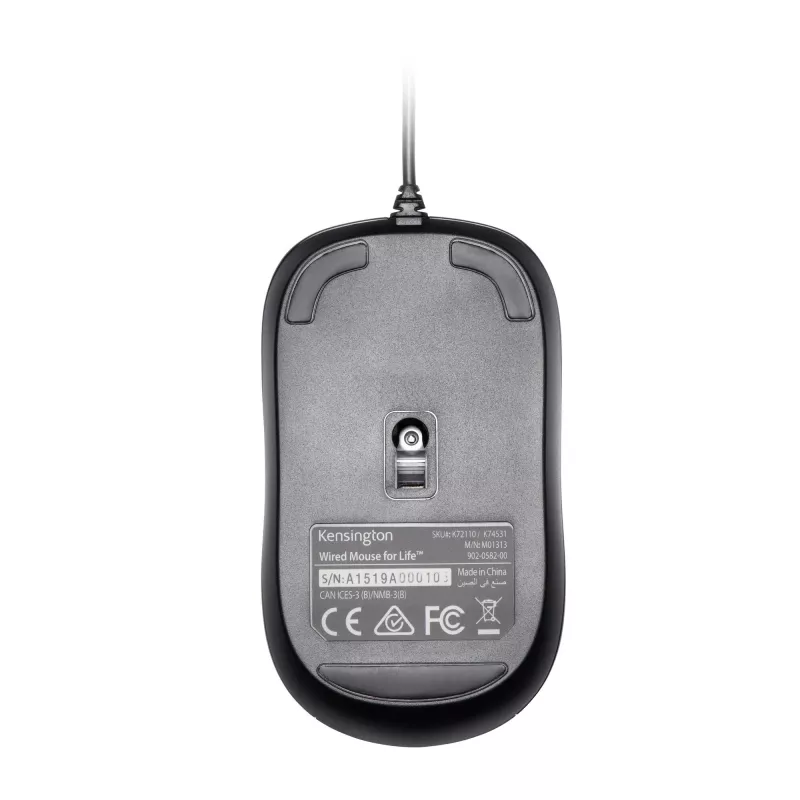 Kensington Wired Valuhiir, mõlemakäeline, optiline, USB Type-A, 1000 DPI, must