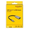 DeLOCK HDMI-kaabel 0,15 m A-tüüpi emane USB-tüüpi C isane must hall 60020