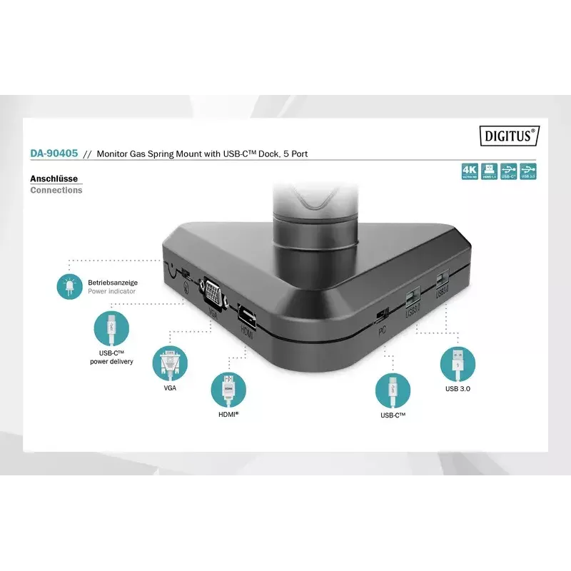 Monitorikinnitus Digitus DA-90405 dokkimisjaamaga