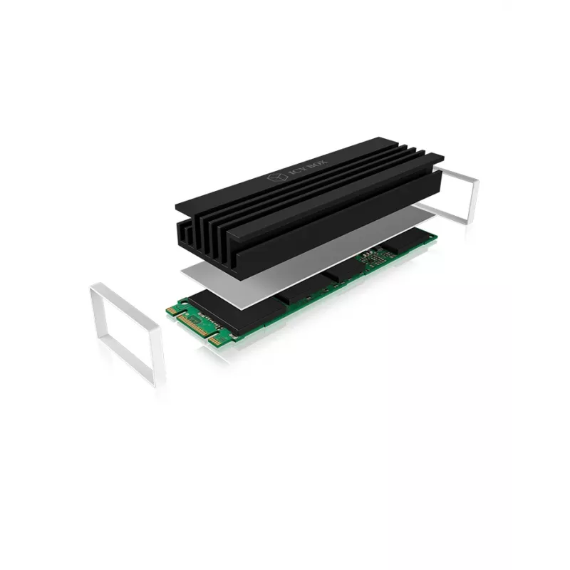 ICY BOX IB-M2HS-70 pooljuhtketta jahutusradiaator Must 1 tk