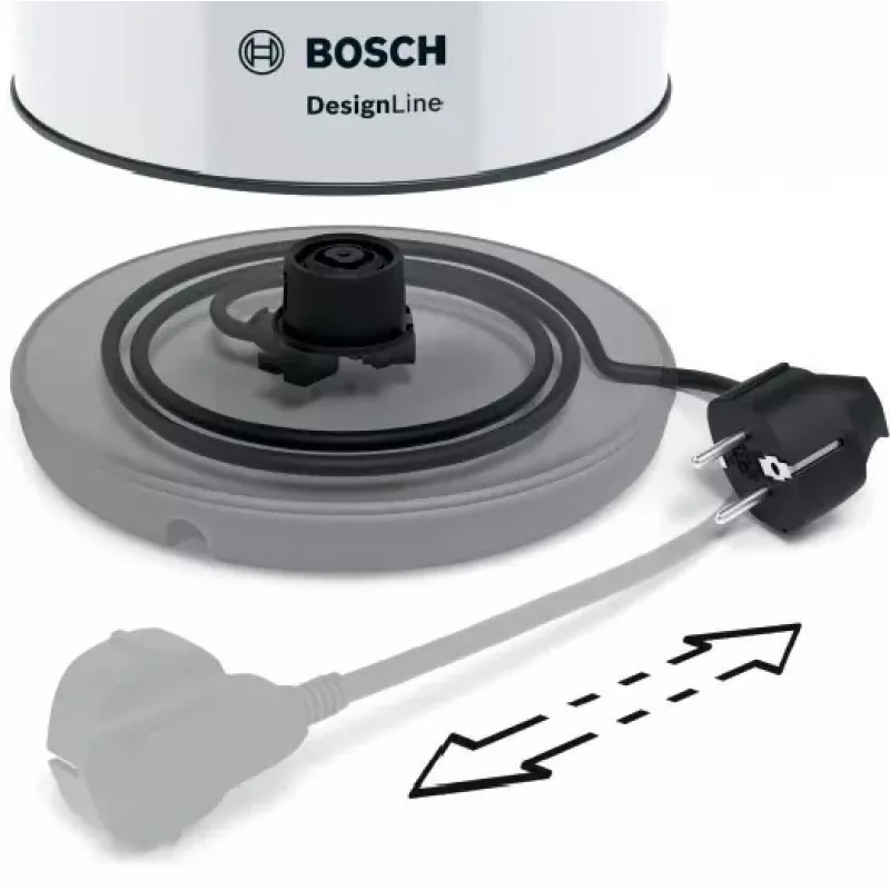 Bosch TWK3P421 veekeetja 1,7 L 2400 W Must, Valge