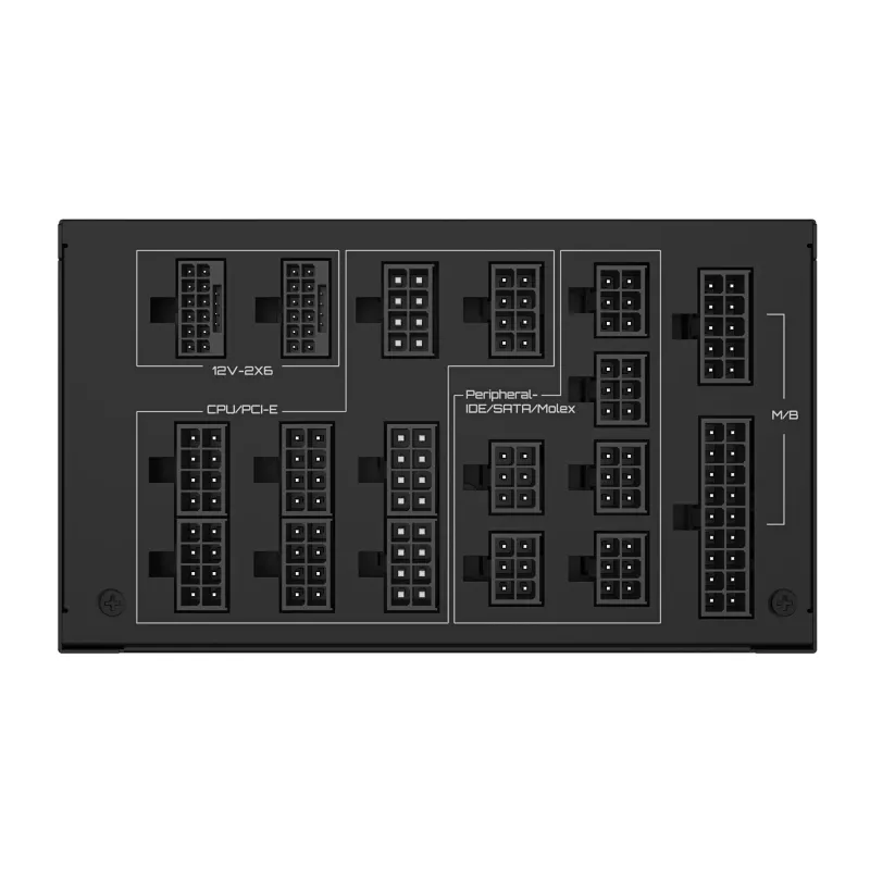Toiteplokk GIGABYTE UD1600PM PG5 1600W, 80 PLUS Platinum, 92% tõhusus, 20+4 pin ATX, 120 mm ventilaator, must