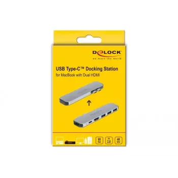 Dokkimisjaam DeLOCK Docking Station for MacBook Dual HDMI 4K PD Hub