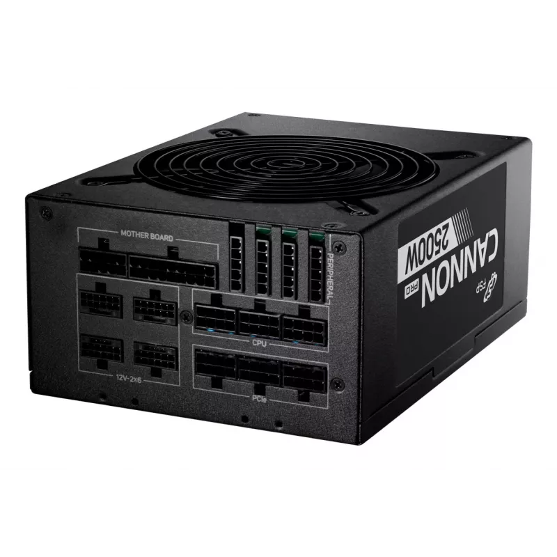 FSP CANNON PRO 2500W toiteplokk ATX ATX3.1 Must, 2500 W, 200 - 240 V, 50/60 Hz, 15 - 12 A, Active, 125 W