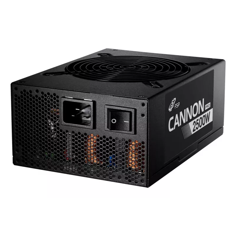 FSP CANNON PRO 2500W toiteplokk ATX ATX3.1 Must, 2500 W, 200 - 240 V, 50/60 Hz, 15 - 12 A, Active, 125 W
