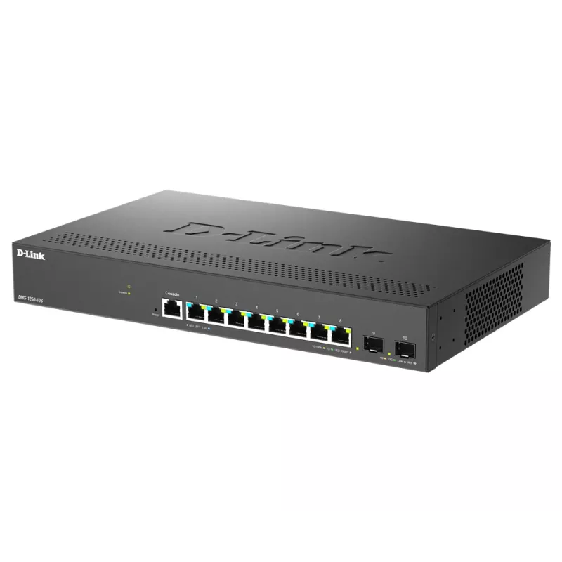 D-Link DMS-1250-10S/E võrgukommutaator hallatav 2.5G Ethernet (100/1000/2500) Must