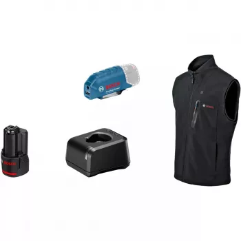 Bosch GHV 12+18V XA Professional soojendusvest suurus 3XL must laadija ja akuga