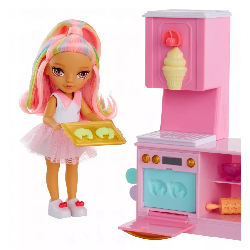 Rainbow High Little Dessert Shop with Kandy mängukomplekt, Moenukk, Naine, 4 a, 140 mm, Mitmevärviline