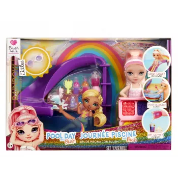 Rainbow High Little Pool Day with Blush Playset, Moenukk, Naine, 4 a, 140 mm, Mitmevärviline
