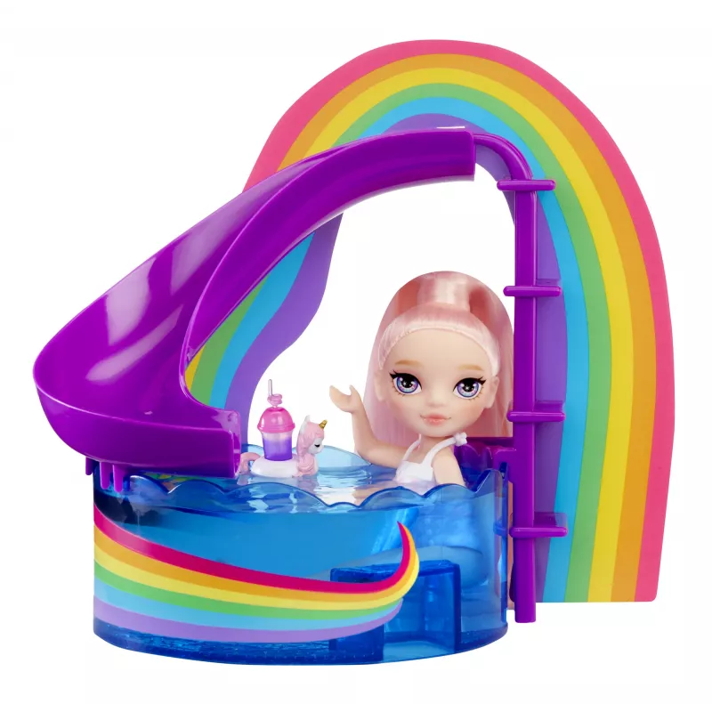 Rainbow High Little Pool Day with Blush Playset, Moenukk, Naine, 4 a, 140 mm, Mitmevärviline