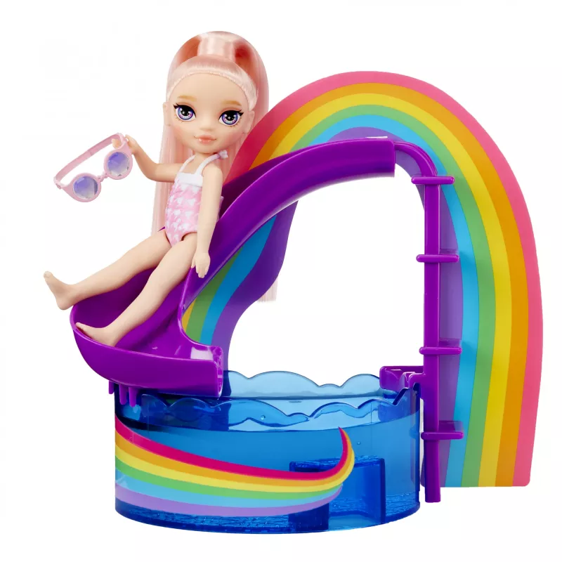 Rainbow High Little Pool Day with Blush Playset, Moenukk, Naine, 4 a, 140 mm, Mitmevärviline