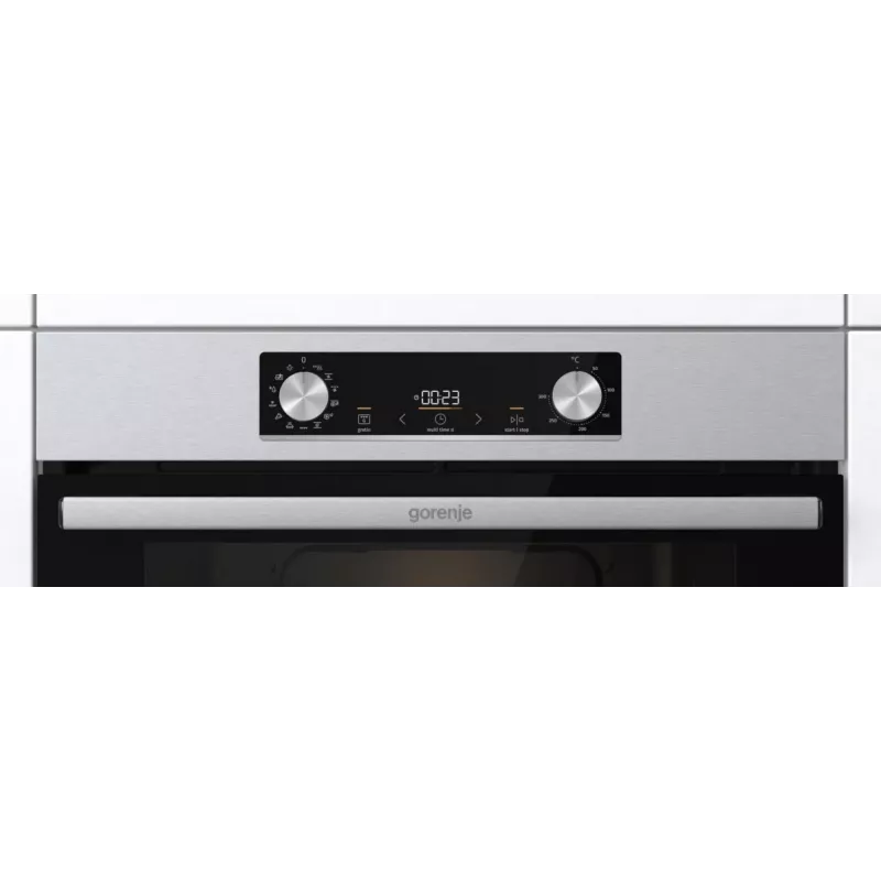 Sisseehitatud elektriahi Gorenje BIGSPACE 77 L 3500 W — valge, puute- ja pöördnupud, halogeenlamp