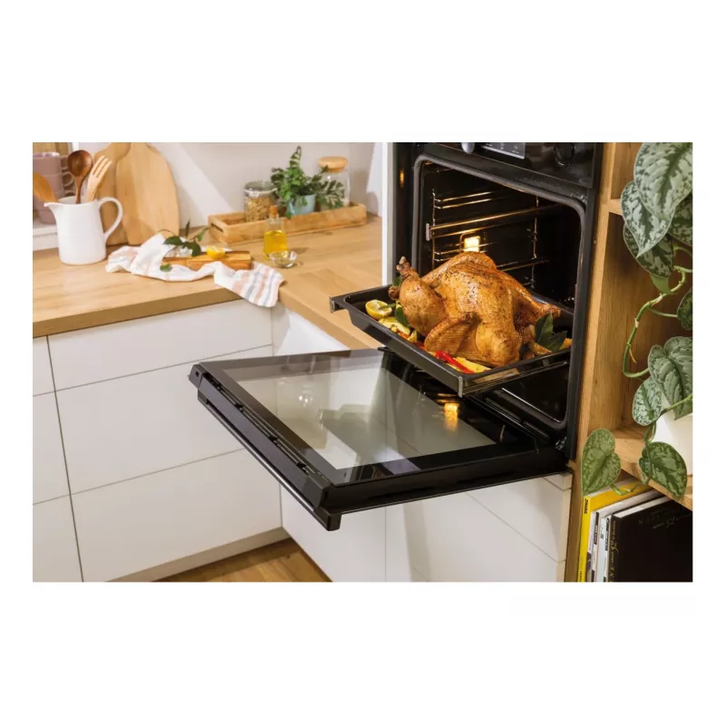 Sisseehitatud elektriahi Gorenje BIGSPACE 77 L 3500 W — valge, puute- ja pöördnupud, halogeenlamp