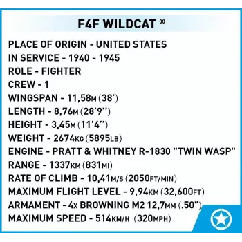 Ehitusklotsid COBI F4F Wildcat Northrop Grumman 375 tk