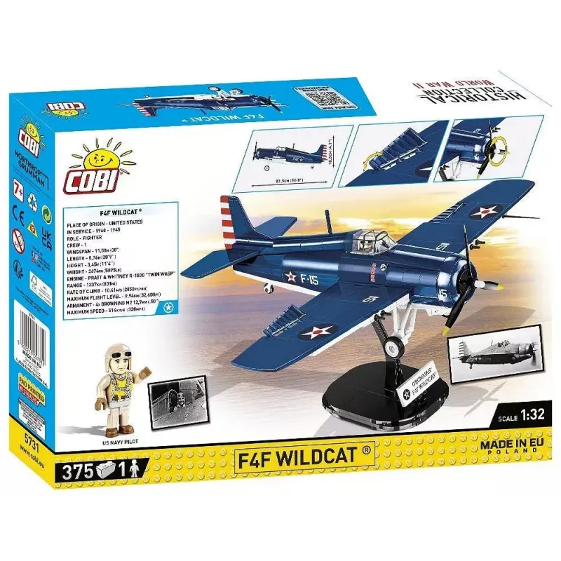 Ehitusklotsid COBI F4F Wildcat Northrop Grumman 375 tk