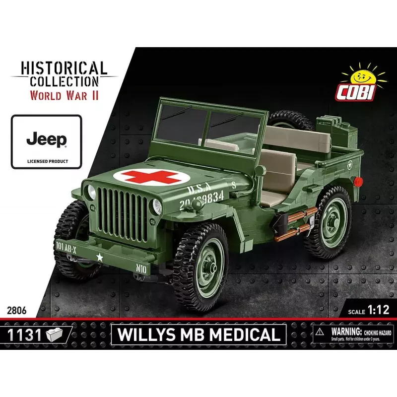 Ehituskomplekt COBI Willys MB Medical 1131 osa vanusele 10+