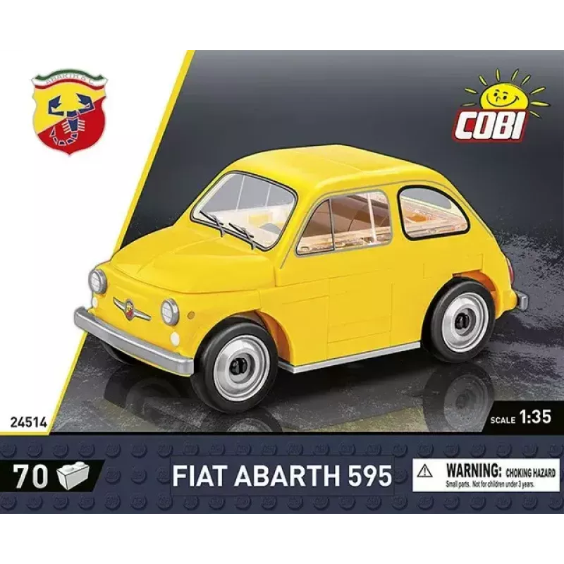 Ehitusmänguasi Cobi Fiat Abarth 595 mudel 24514 — mõõtkava 1:35, kogutav ehitatav sõiduk