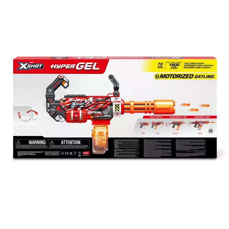 Gel blaster Zuru XSHOT Hyper Gel Gattlin Blaster — kiirlaskev mängurelv pöörleva rauaga