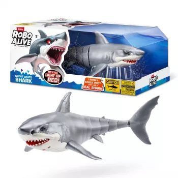 Mänguasi robothai Zuru Robo Alive Great White Shark 71126 — vee mängimiseks mõeldud interaktiivne patareitoitega kuju