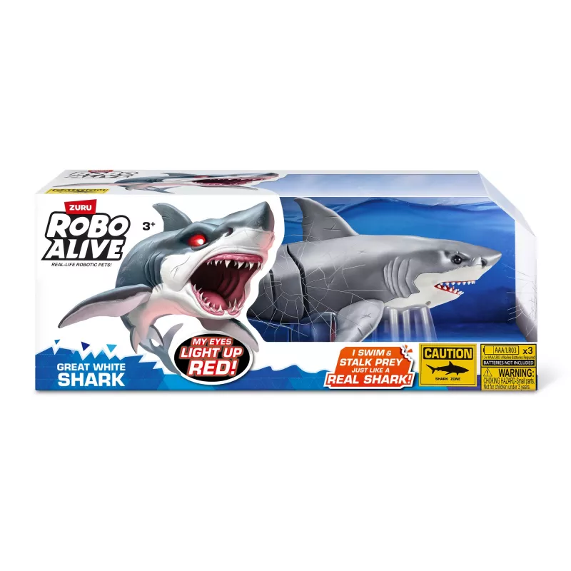 Mänguasi robothai Zuru Robo Alive Great White Shark 71126 — vee mängimiseks mõeldud interaktiivne patareitoitega kuju
