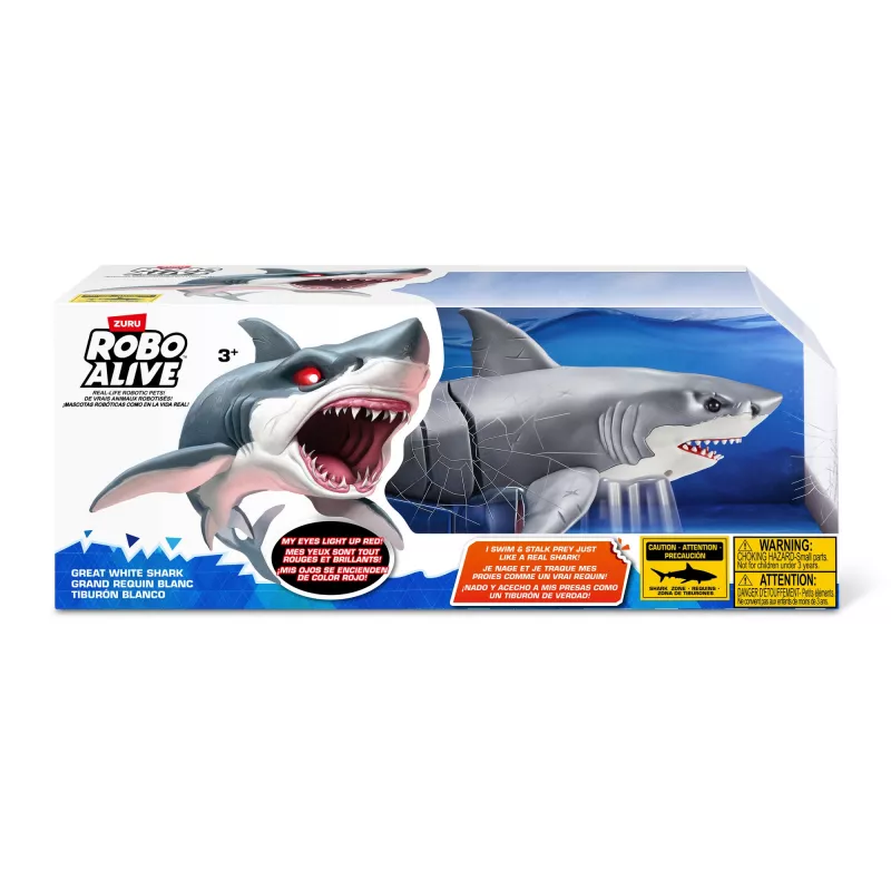 Mänguasi robothai Zuru Robo Alive Great White Shark 71126 — vee mängimiseks mõeldud interaktiivne patareitoitega kuju