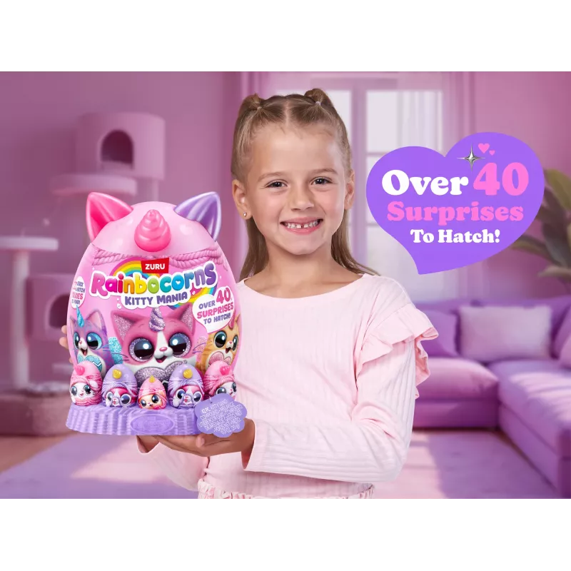 Plush Animal Toy Zuru Rainbocorns Kitty Mania, mitmevärviline, vanusele 3+