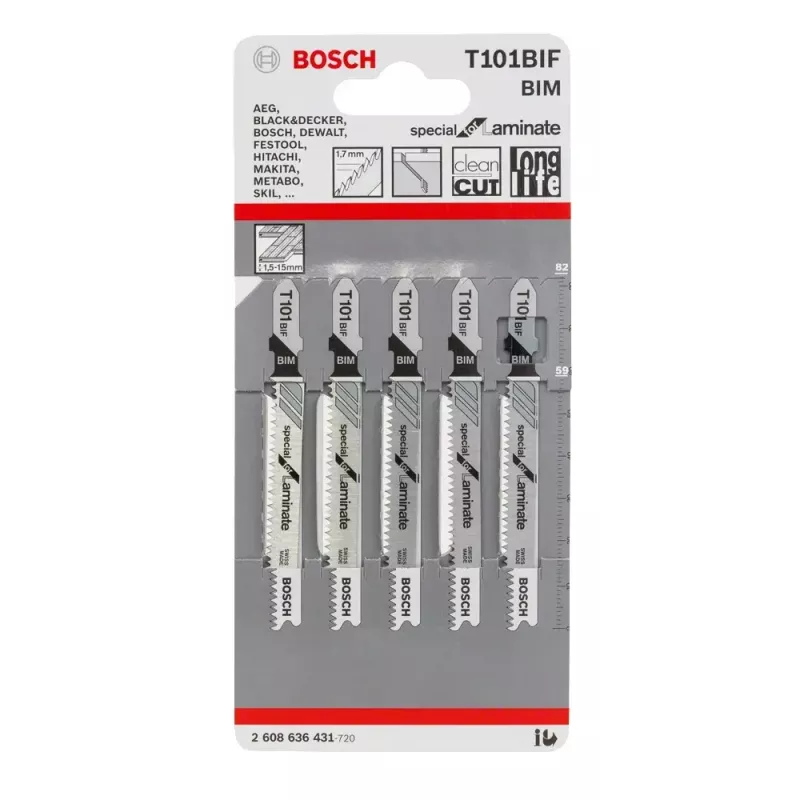 Bosch 2 608 636 431 tikksae/saagimis-/sabellõiketera Tikksae tera Bimetal 5 tk