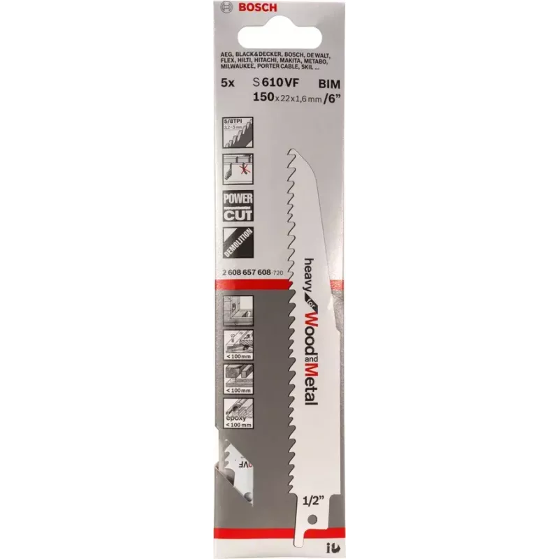 S 610 VF Heavy sabersaeleht puidule ja metallile 15 cm 5 TPI