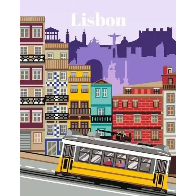 Puzzle komplekt Ravensburger CreArt Colorful Lisbon — maalimispusle, mudel 25522