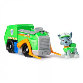 PAW Patrol, Rocky taaskasutusauto, mänguauto koos kogutava action-figuuriga, säästlikult toodetud laste mänguasjad poistele ja tüdrukutele alates 3. eluaastast