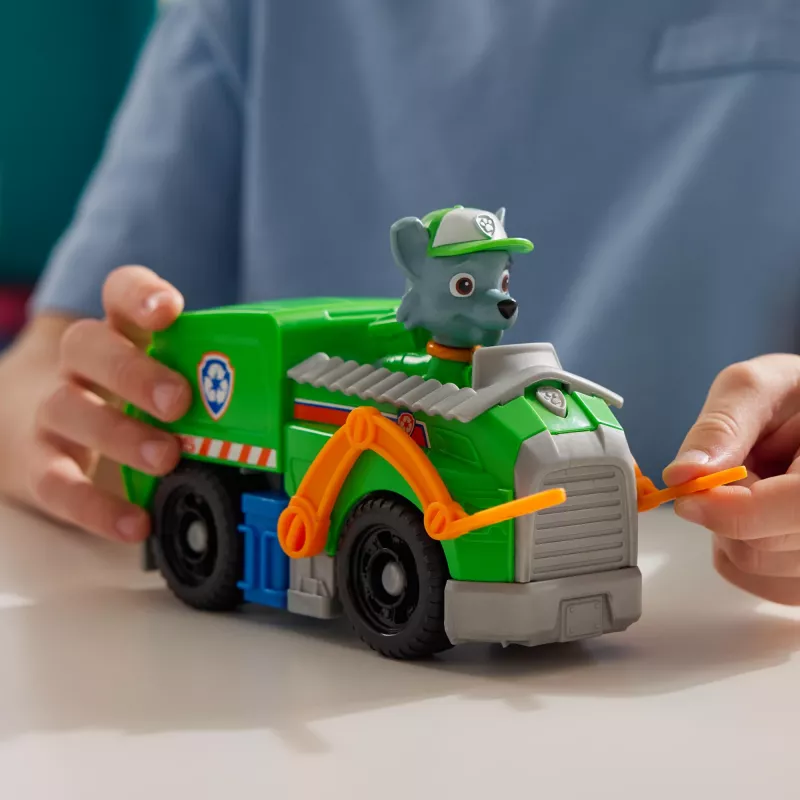 PAW Patrol, Rocky taaskasutusauto, mänguauto koos kogutava action-figuuriga, säästlikult toodetud laste mänguasjad poistele ja tüdrukutele alates 3. eluaastast
