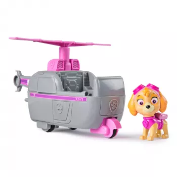 PAW Patrol, Skye kopter, mänguauto koos kogutava figuuriga, jätkusuutlikult disainitud laste mänguasi poistele ja tüdrukutele vanuses 3+