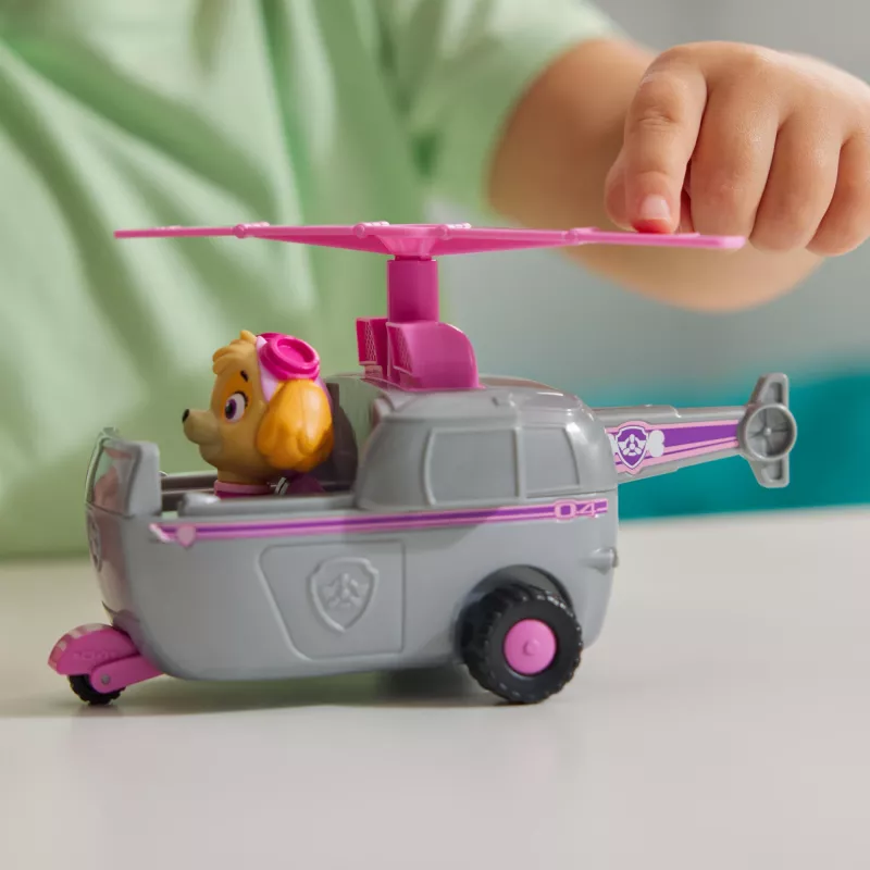 PAW Patrol, Skye kopter, mänguauto koos kogutava figuuriga, jätkusuutlikult disainitud laste mänguasi poistele ja tüdrukutele vanuses 3+