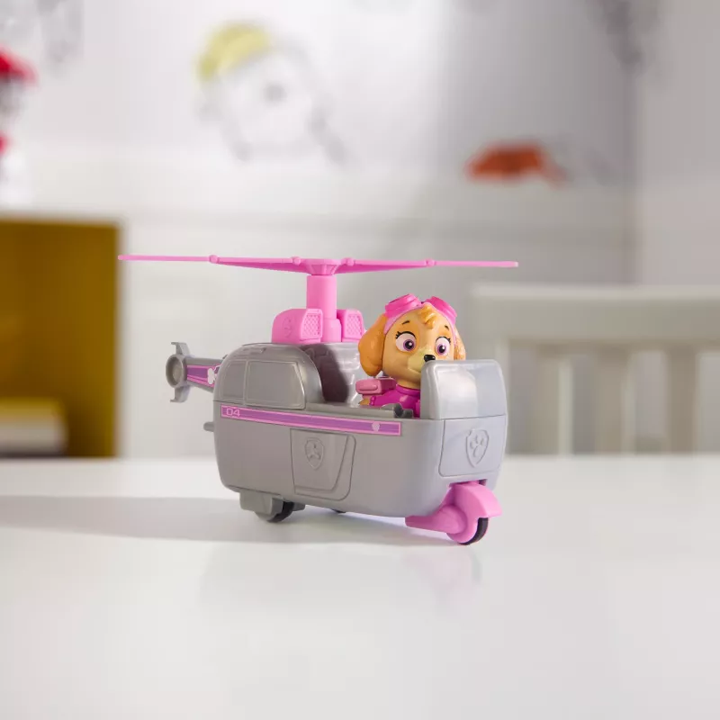 PAW Patrol, Skye kopter, mänguauto koos kogutava figuuriga, jätkusuutlikult disainitud laste mänguasi poistele ja tüdrukutele vanuses 3+
