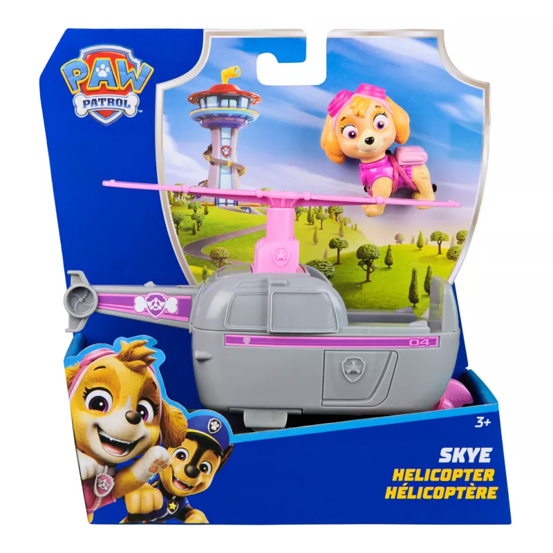 PAW Patrol, Skye kopter, mänguauto koos kogutava figuuriga, jätkusuutlikult disainitud laste mänguasi poistele ja tüdrukutele vanuses 3+