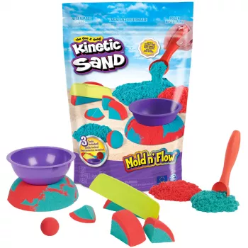 Laste kineetilise liiva komplekt Spinmaster Mold n’ Flow 1,5 naela punane ja türkiissinine 3 tööriistaga (alates 3. eluaastast)