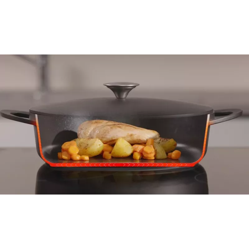 Praepann Tefal Trattoria E2187274 ümmargune must alumiinium 28 cm