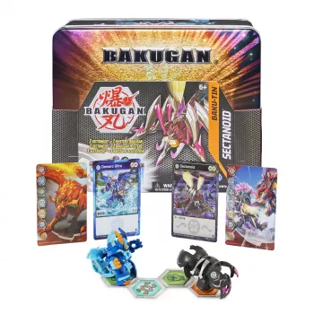 Bakugan Baku-Tin, Sectanoid, Premium Collector’s Storage Tin with Mystery , Trading Cards, Kids Toys for Boys Aged 6 and up