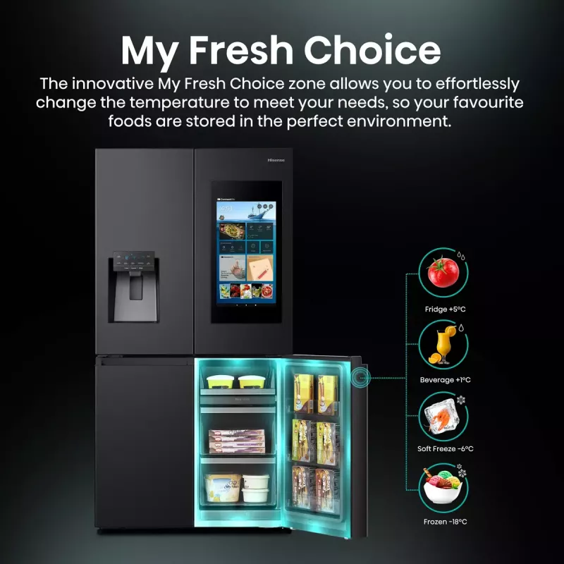 Hisense ristkülmik RQ760N4IFE – seisev mitme uksega, 577 L kogumaht, must
