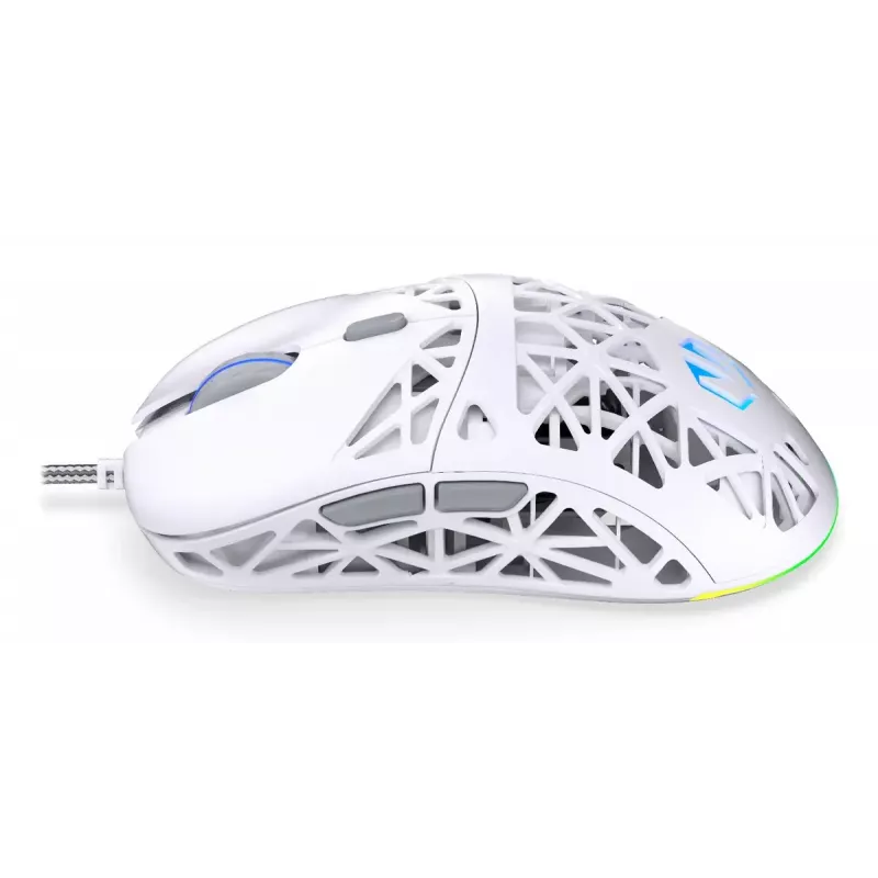 ENDORFY LIV Onyx Valge — juhtmega mängurihiir, mõlemakäeline, optiline 12000 DPI, 6 nuppu, 1,8 m kaabel