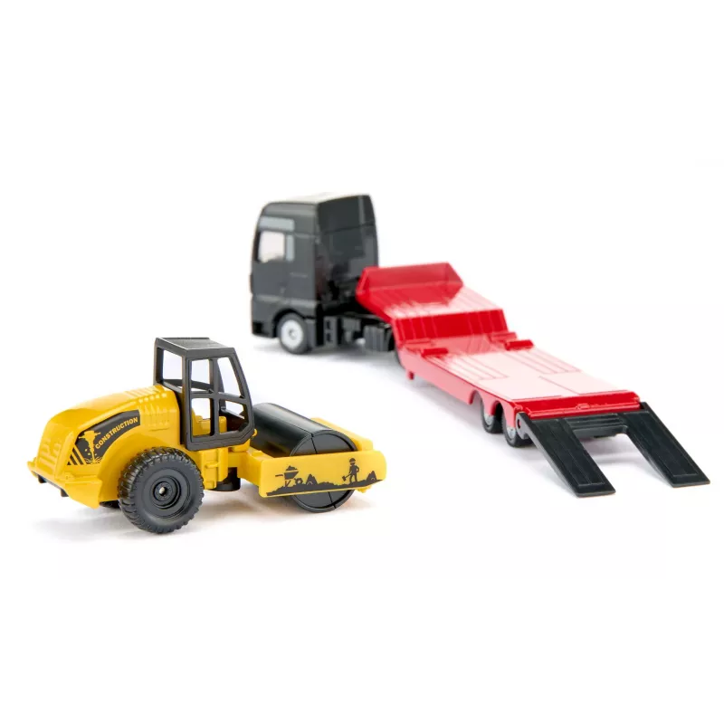 Siku MAN veok koos teerulliga, Veoauto/haagise mudel, 1:87, MAN, Poiss/Tüdruk, Metall, Plast, Punane, Kollane